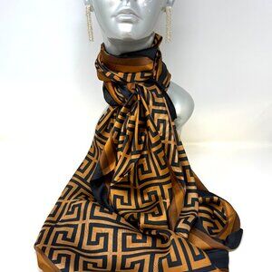 NEW🎁😍"Feel of Silk Lux Scarf Bronze Geometric